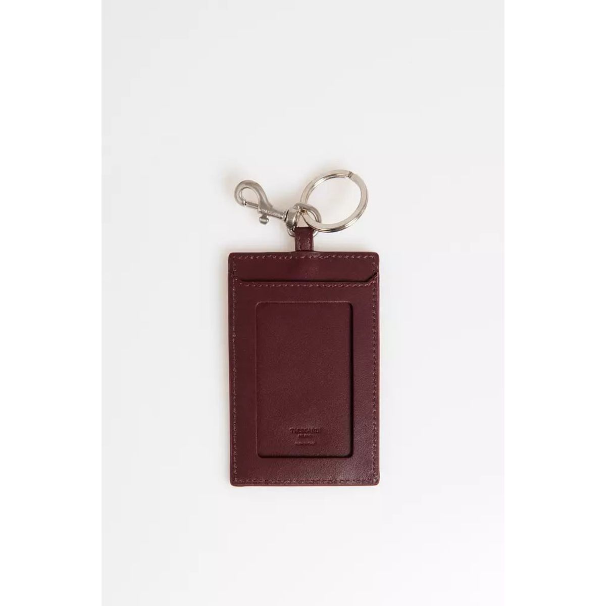 Trussardi Elegant Leather Keychain with Stud Accents