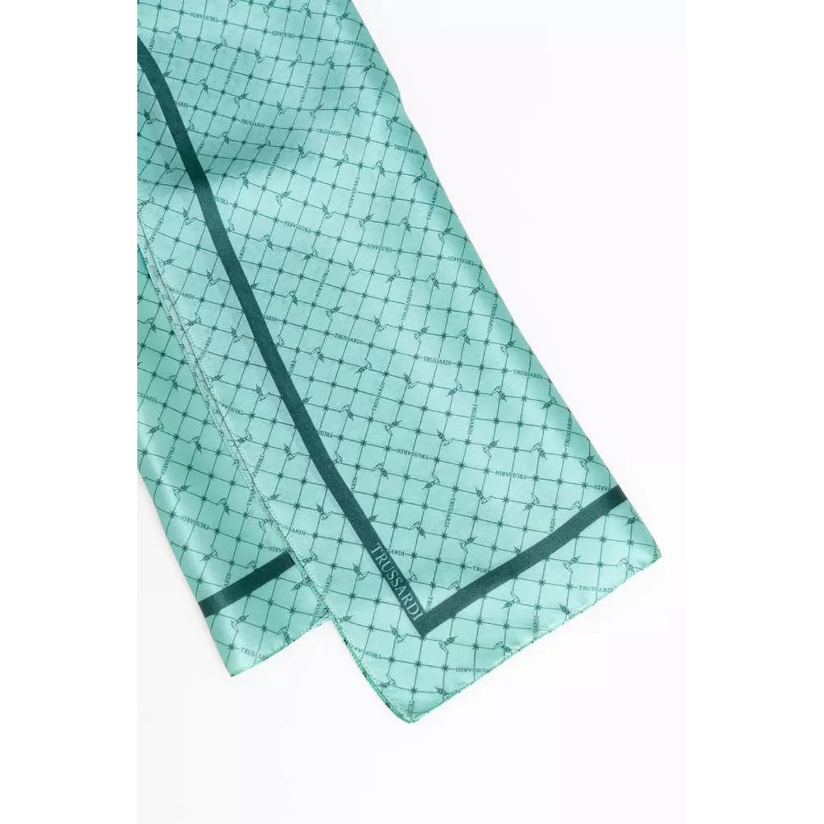 Trussardi Light Blue Silk Dame Scarf