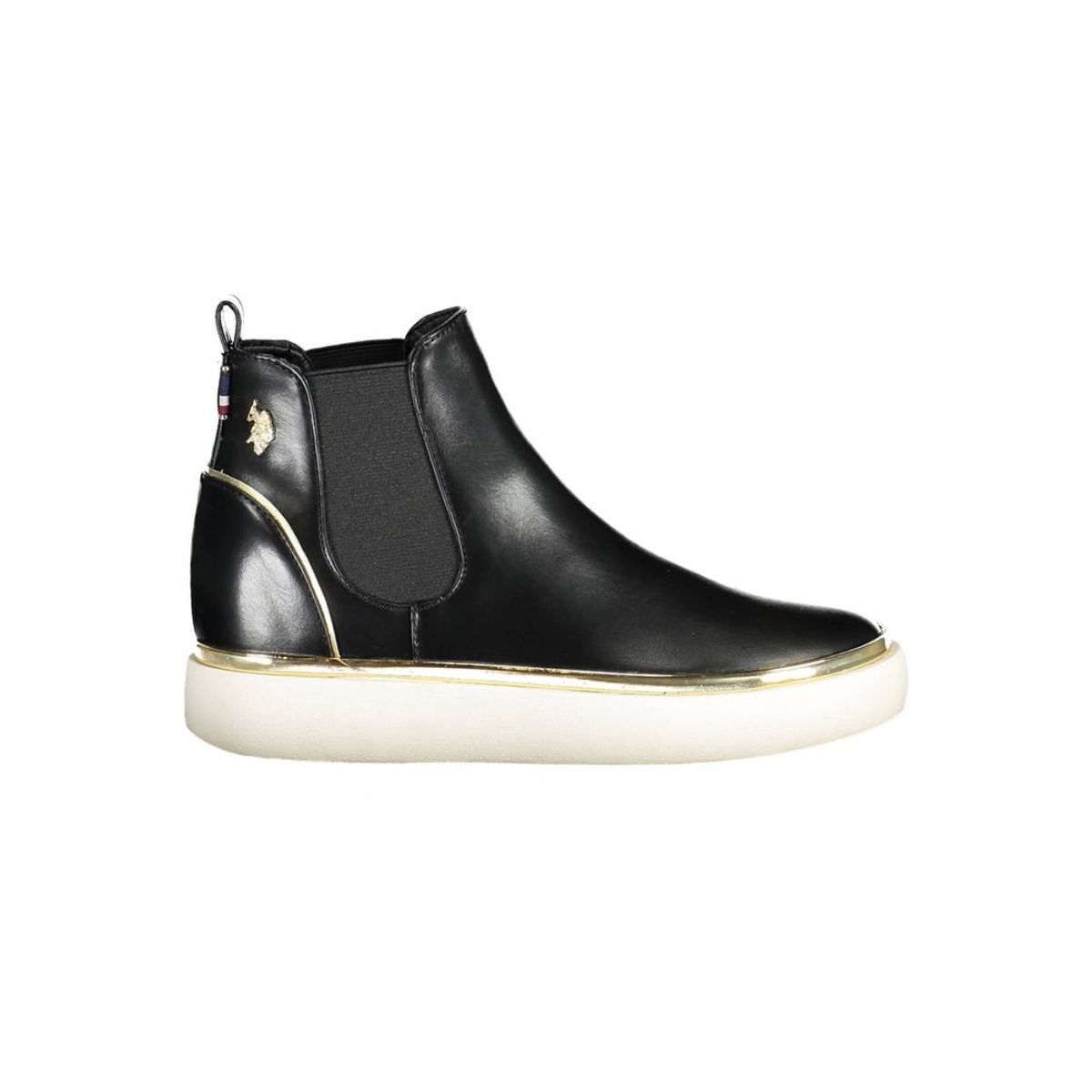 U.S. POLO ASSN. Elegant Black Low Ankle Boots with Side Elastic