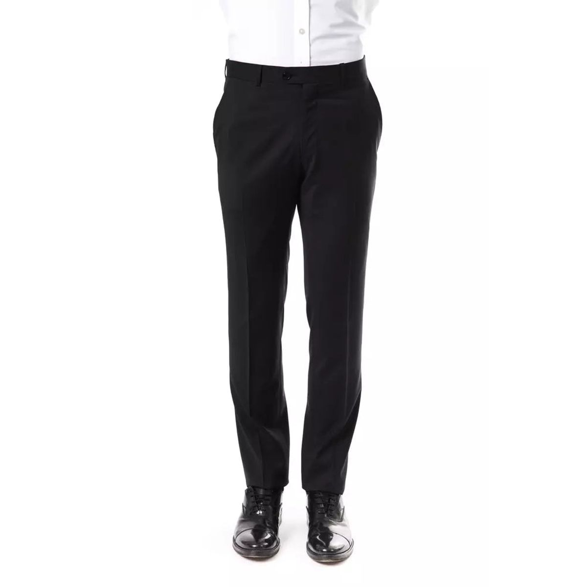 Uominitaliani Elegant Gray Woolen Suit Pants