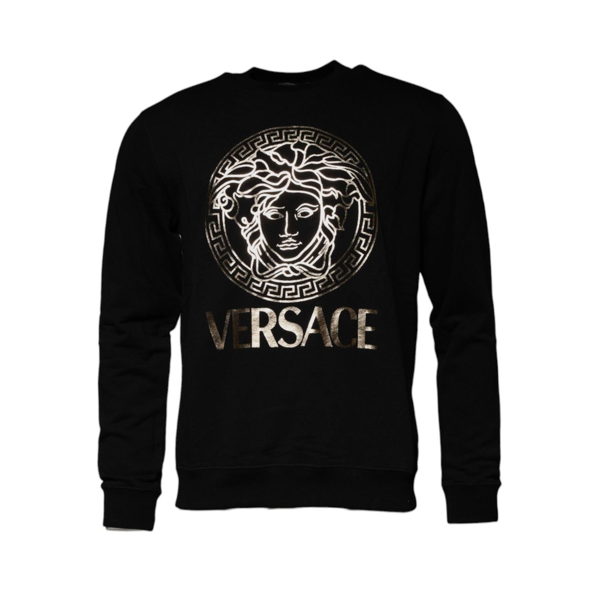 Versace Black Medusa Fleece Men Crew Neck Sweatshirt Sweater