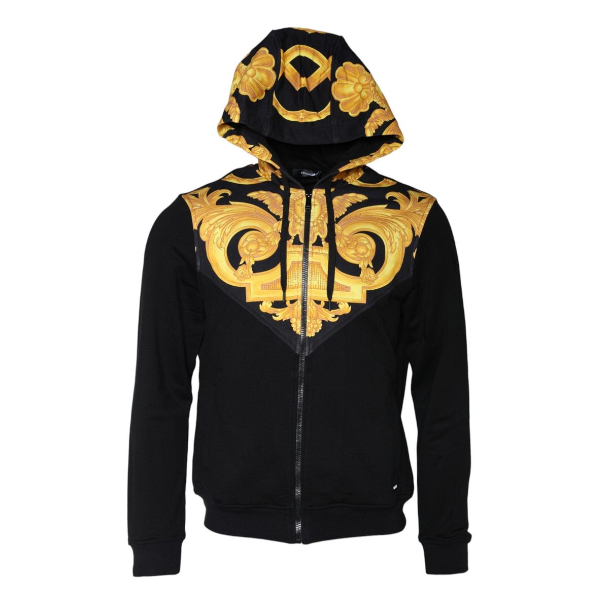 Versace Black Medusa Print Cotton Full Zip HoodieSweatshirt Sweater