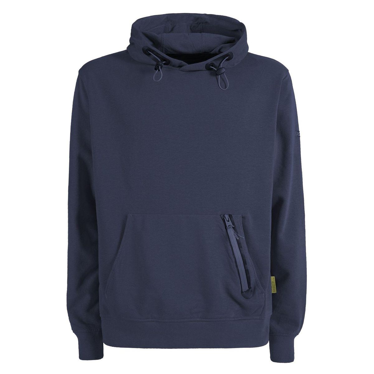 Yes Zee Blue Cotton Blend Hooded Sweatshirt with Front Pocket