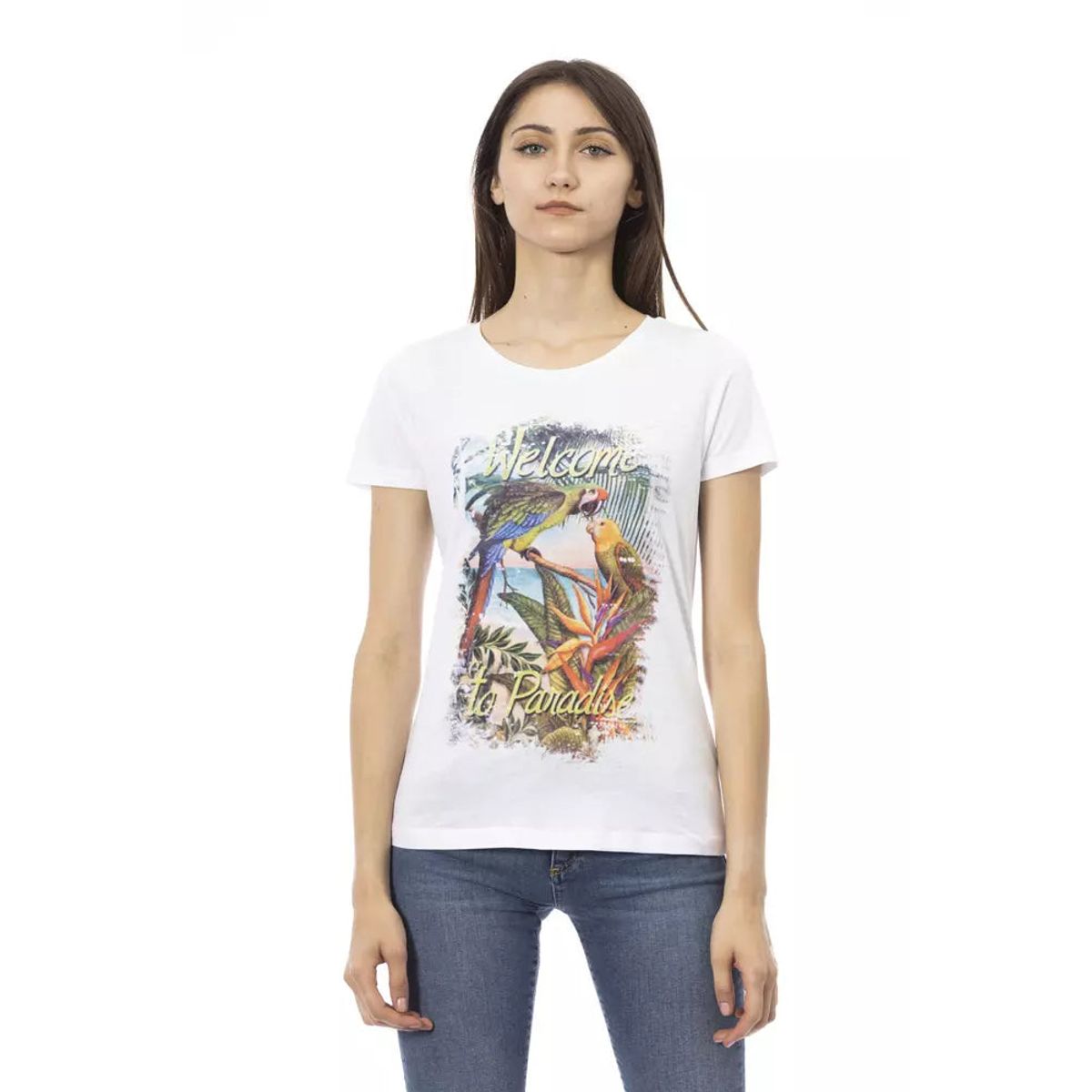 Trussardi Action Hvid Bomuld T-Shirt