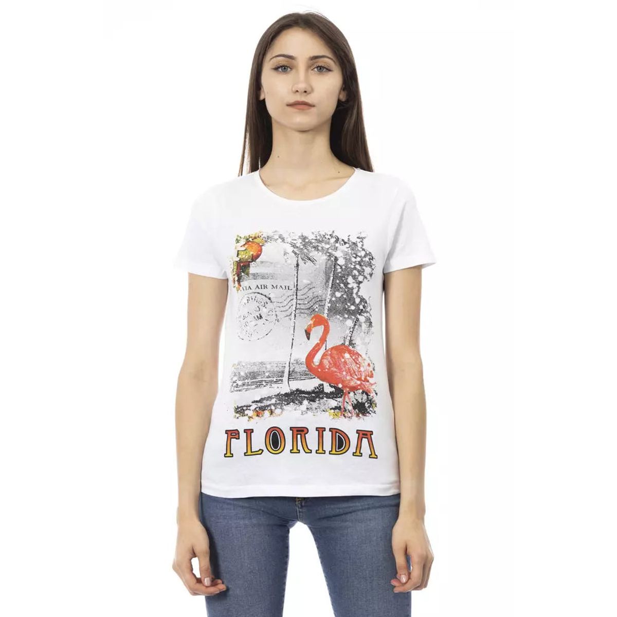 Trussardi Action Hvid Bomuld T-Shirt