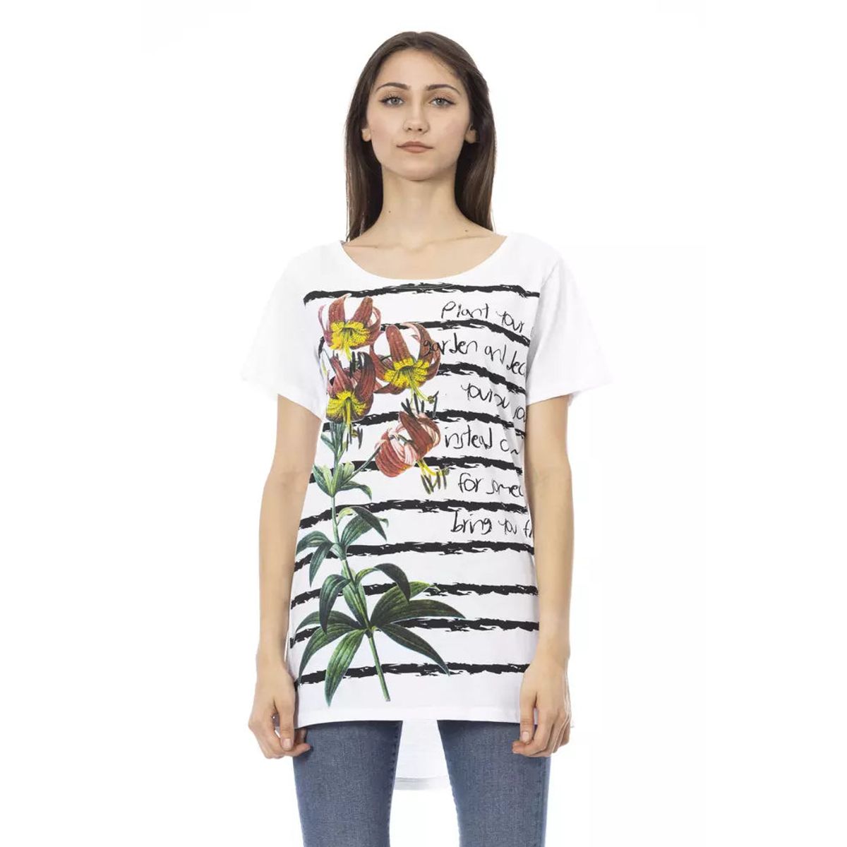 Trussardi Action Hvid Bomuld T-Shirt