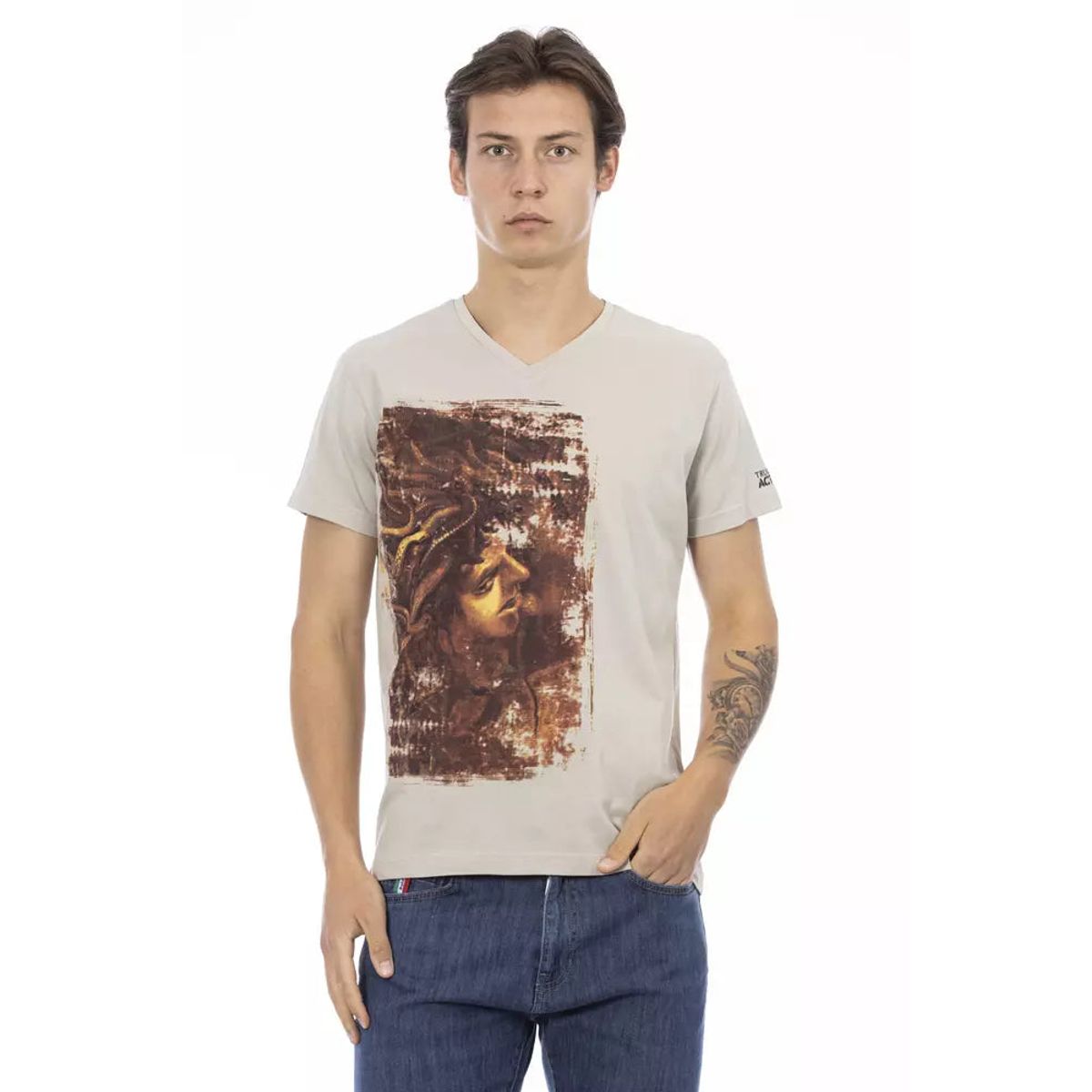 Trussardi Action Beige Bomuld T-Shirt