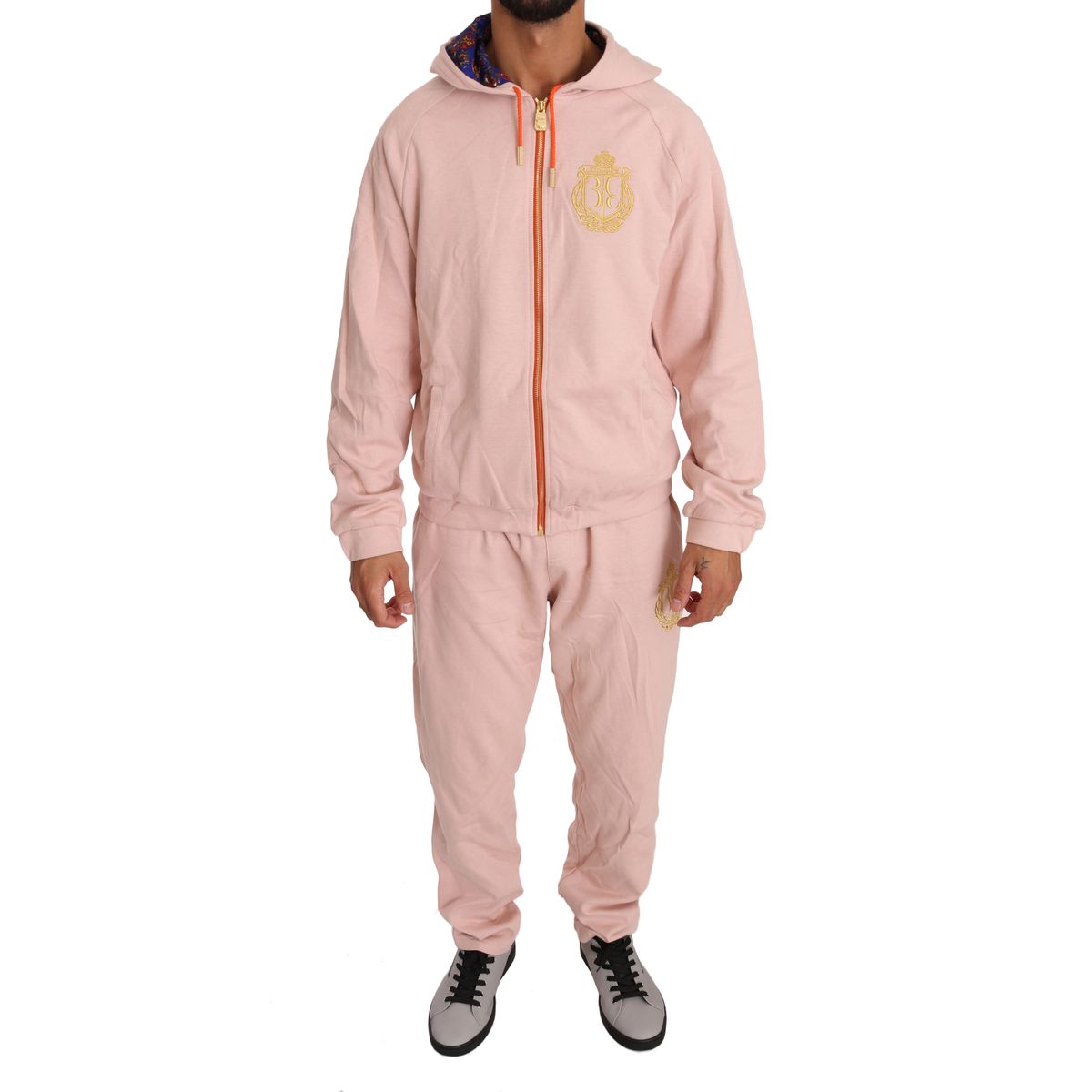 Billionaire Italian Couture Elegant Pink Cotton Sweatsuit Luxury Comfort