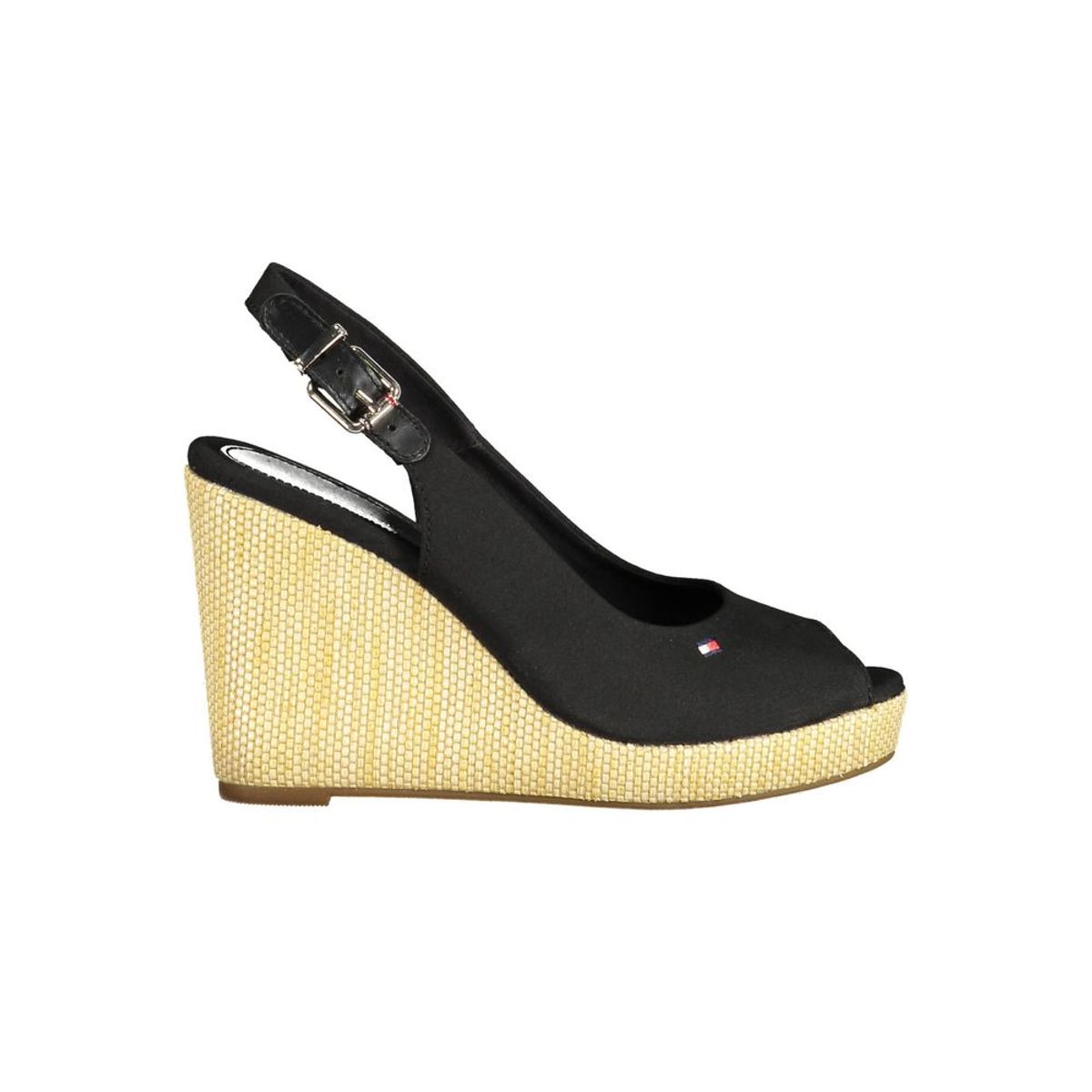 Tommy Hilfiger Black Cotton Dame Sandaler