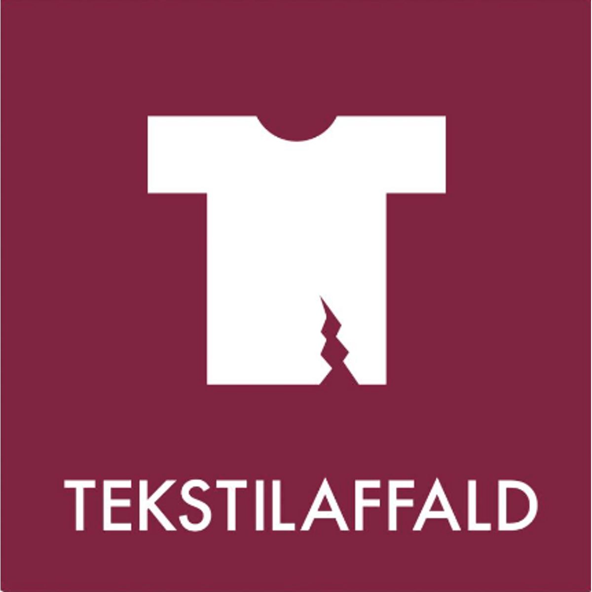 Tekstilaffald- Klistermærke til affaldssortering