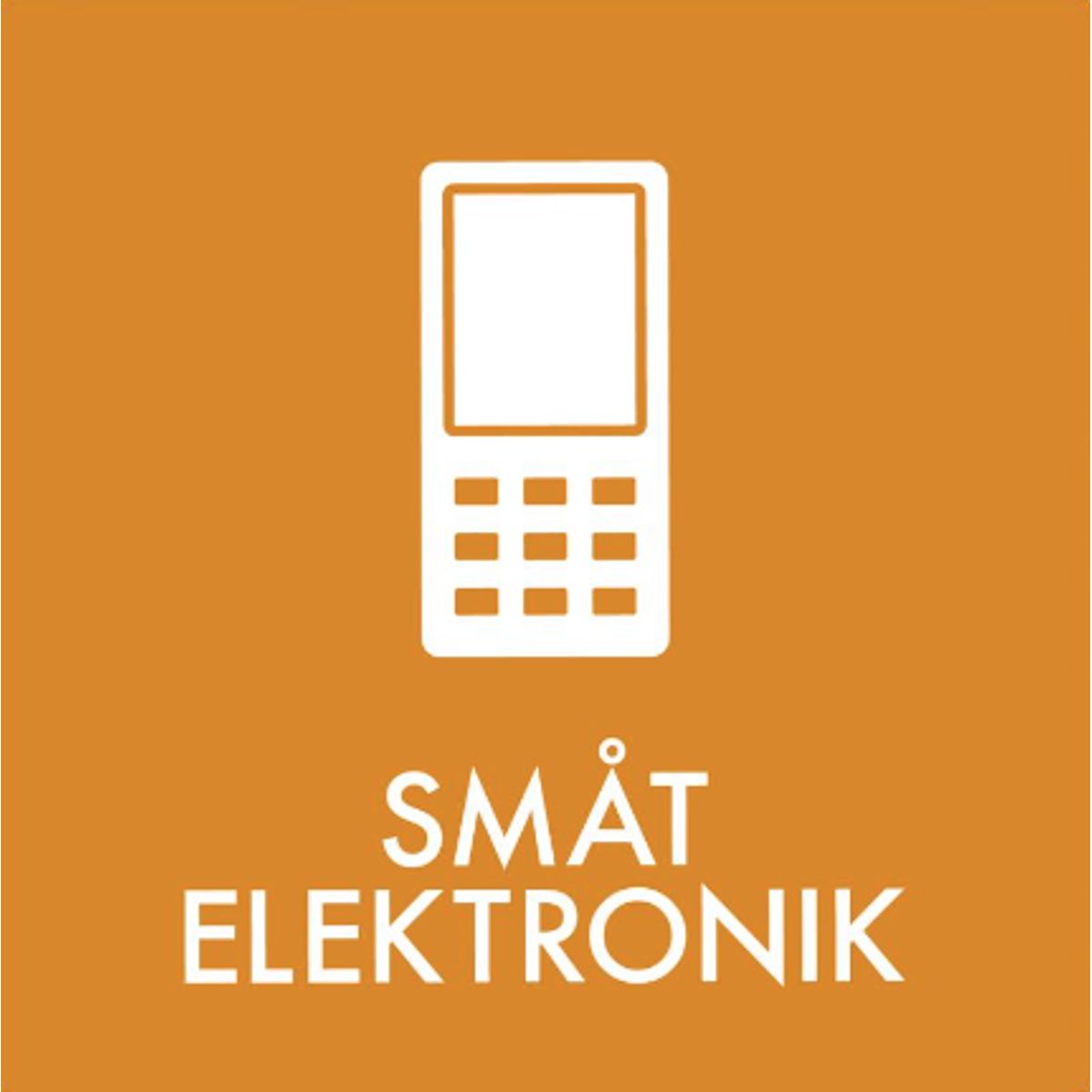 Småt elektronik - Klistermærke til affaldssortering