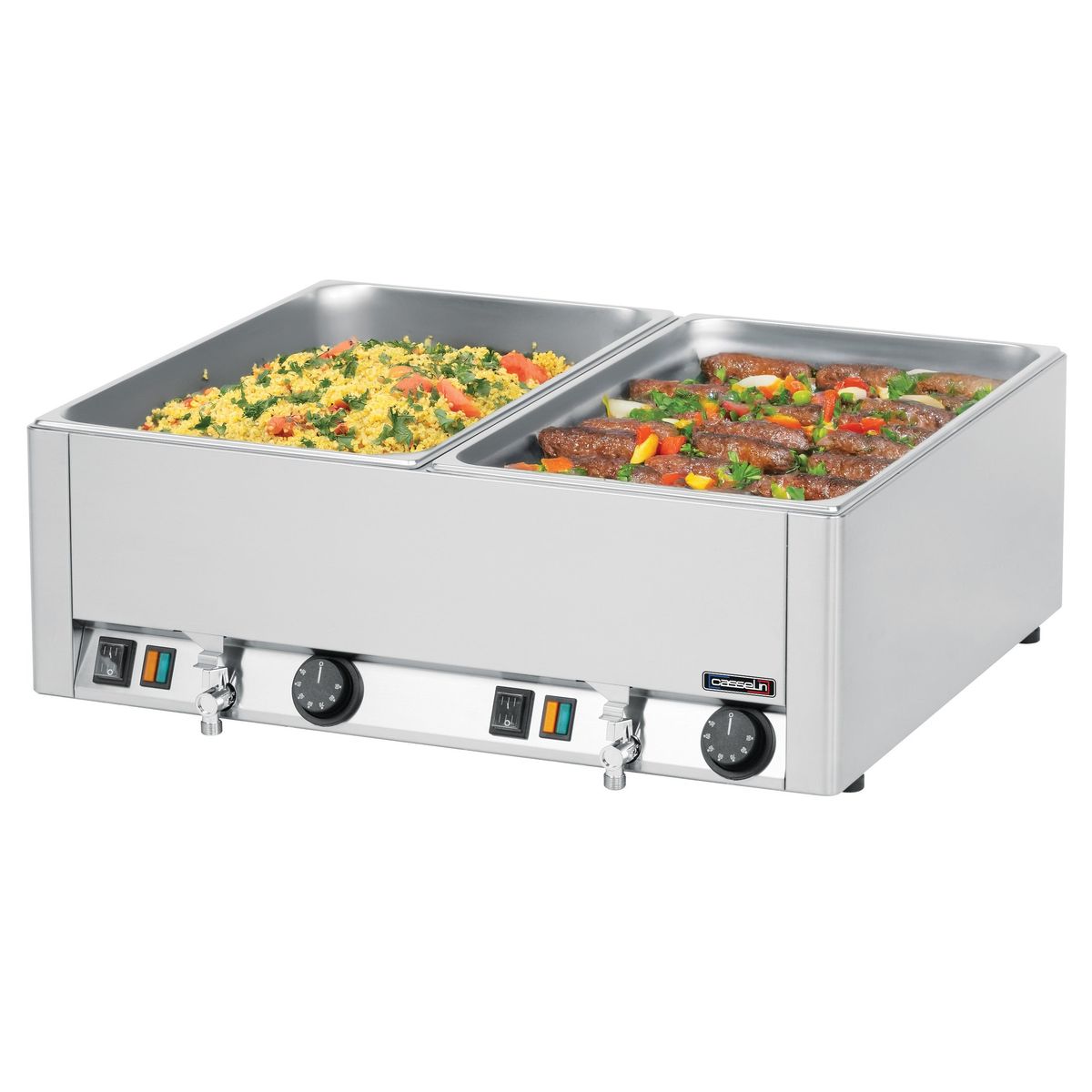 Dobbelt bain-marie GN 1/1 med 2 afløbshaner