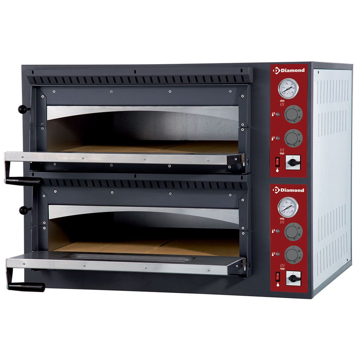 Pizzaovn - 2x 4 pizzaer, 2 kammer