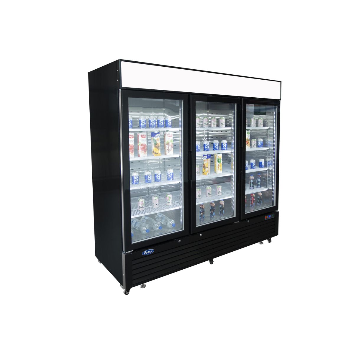 Displayfryseskab - 3 låger - Sort - 1436 liter