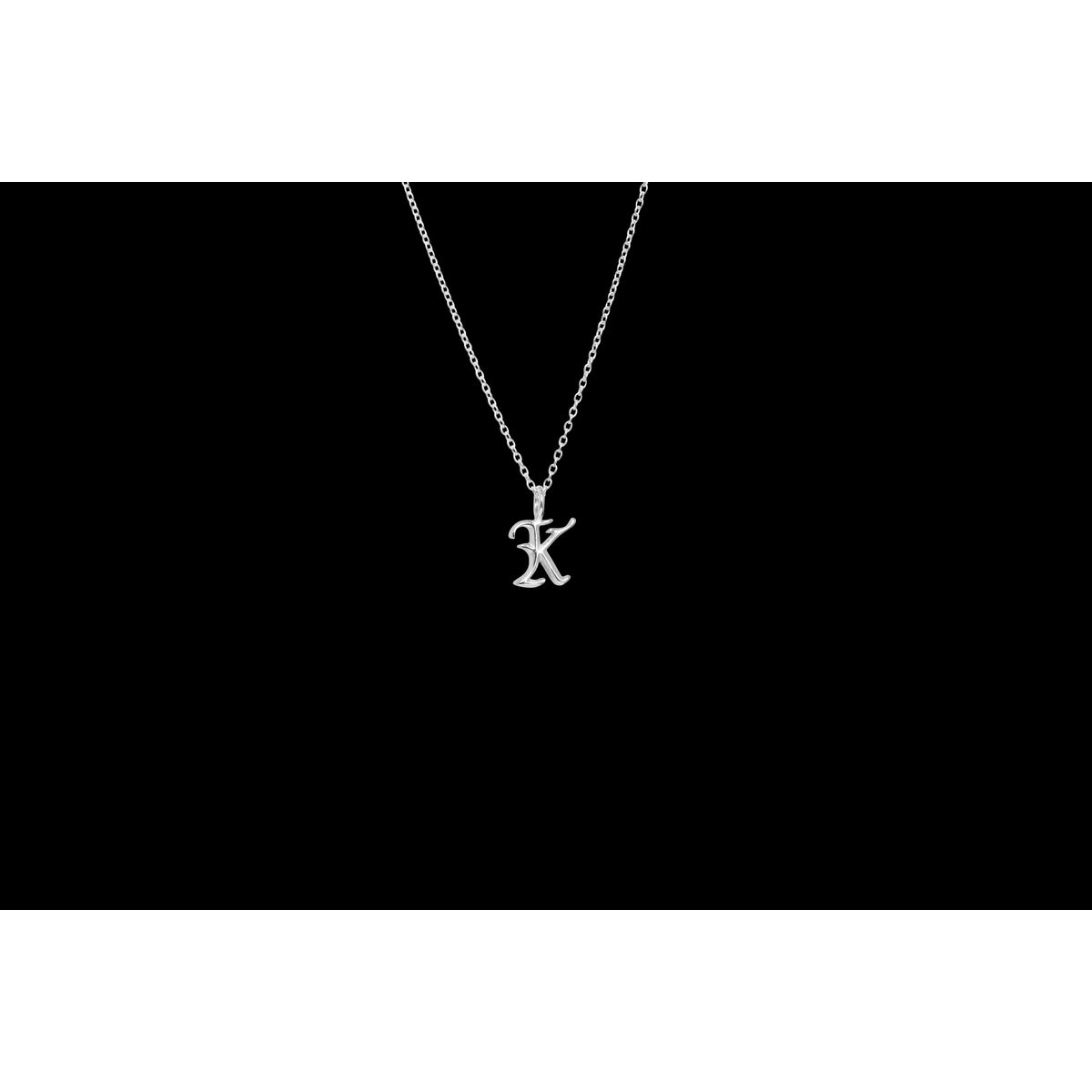 IX K Letter Charm Silver