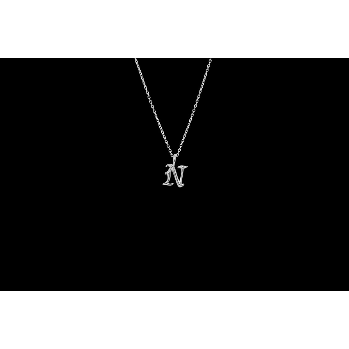 IX N Letter Charm Silver