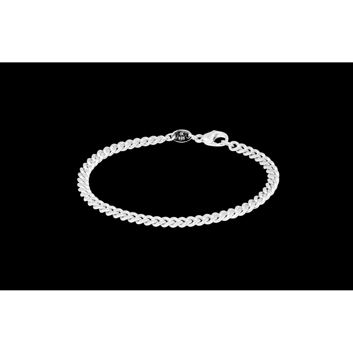 IX Curb Brushed Bracelet Silver