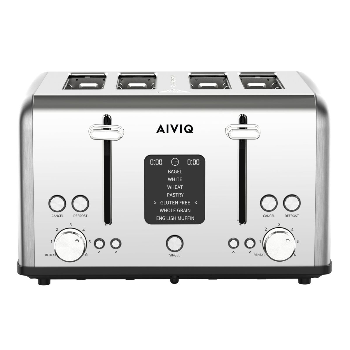 AIVIQ SmartToast Pro 4S Brødrister 4 Skiver - ABT-421 - Rustfrit stål