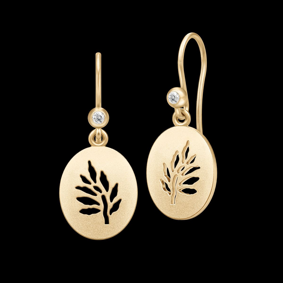 Tree of Life Signet Earrings Clear