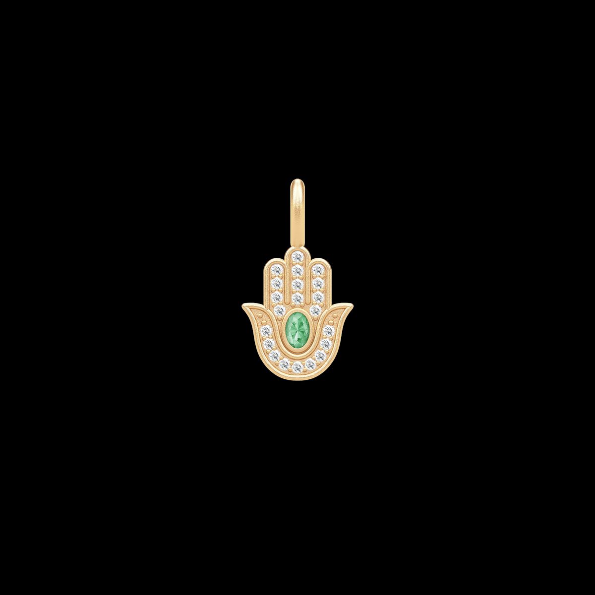 Hamsa Protection Pendant Green Turmalin