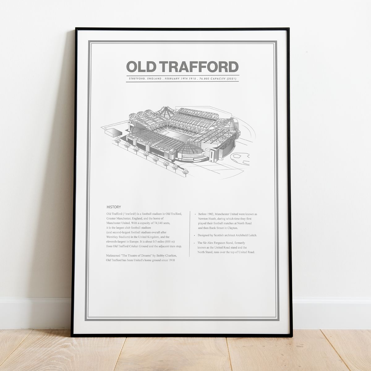 Old Trafford Manchester United stadion plakat