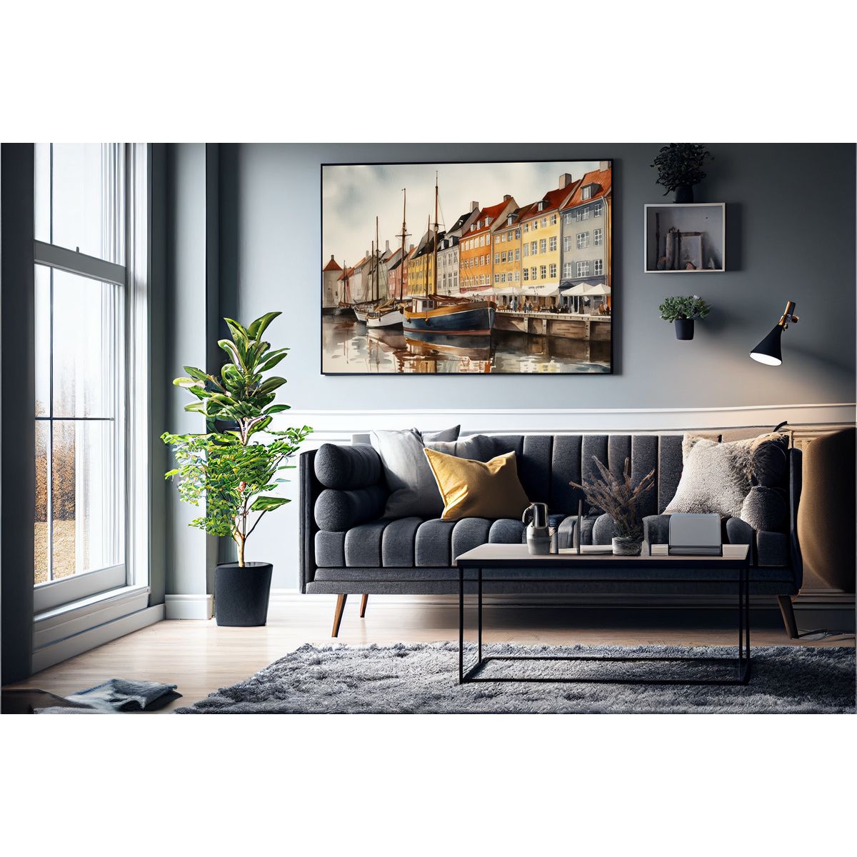 Nyhavn 6 plakat (50 x 70 cm ) - m/ramme