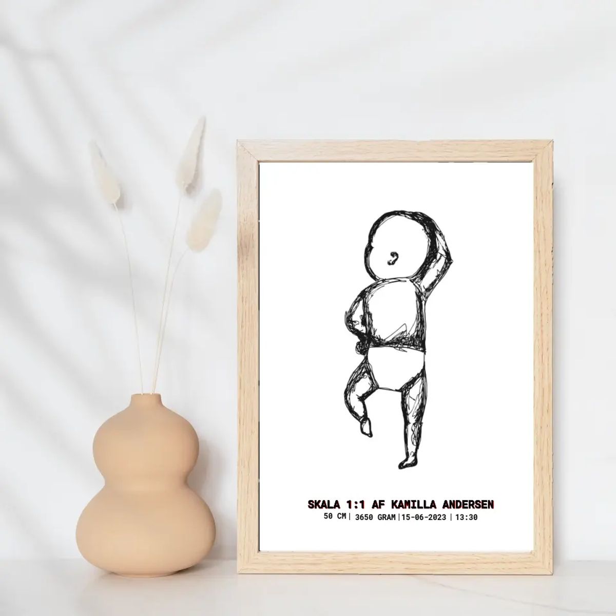 Line art baby - design selv plakat