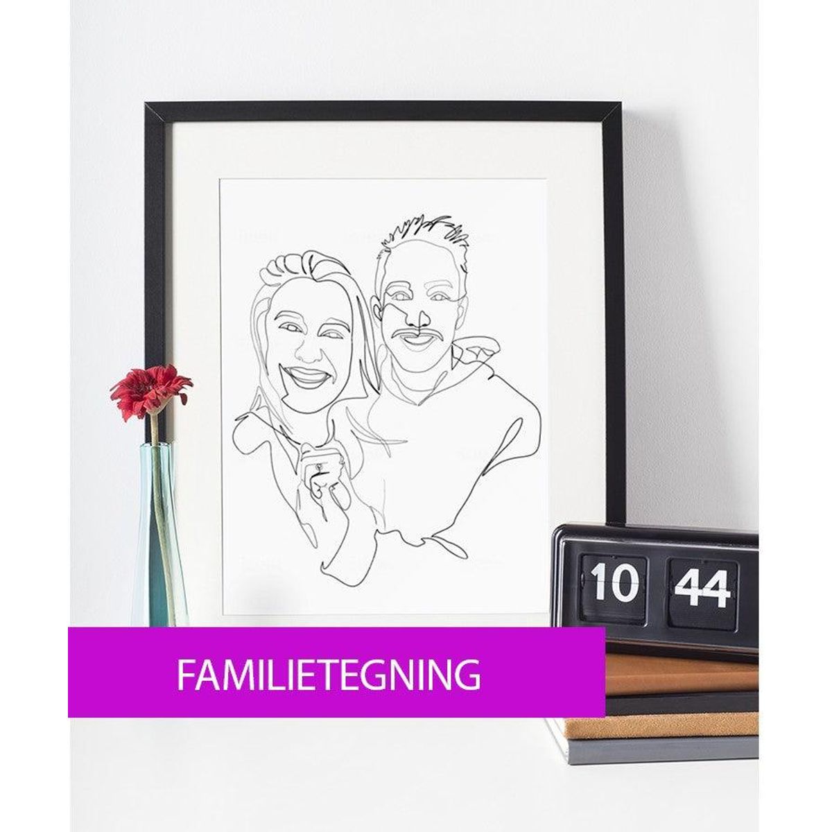 Familietegning - line art tegning efter dine fotos