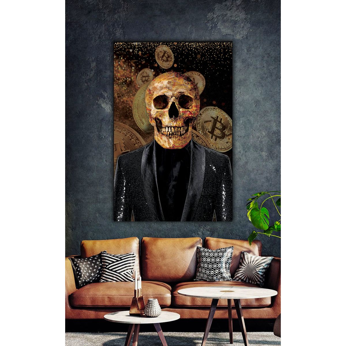 Bitcoin skull - Plakat/Lærred