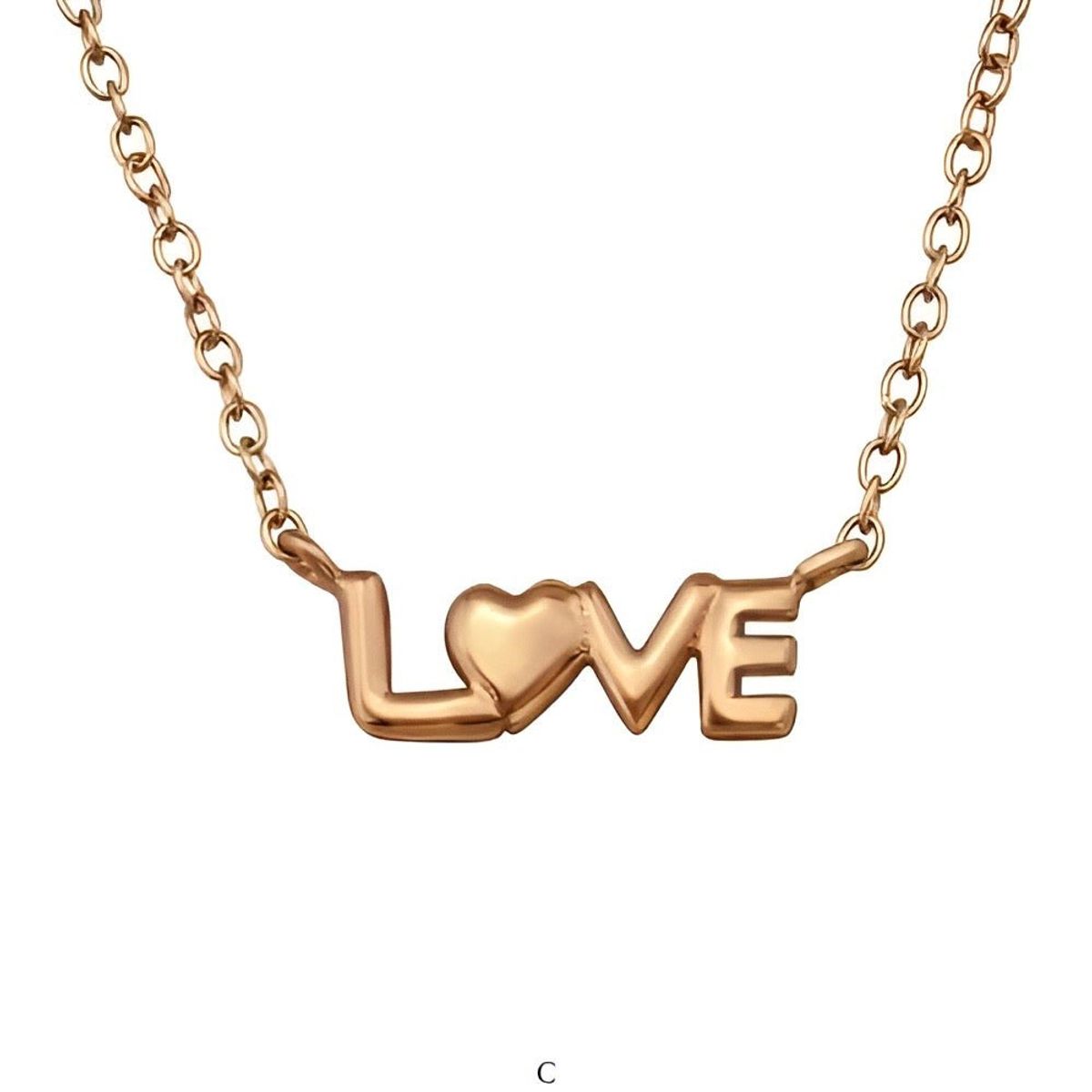 "Love" halskæde i rosa guld - Buump - Jewelry - Buump