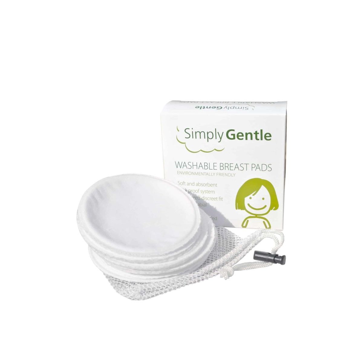 Simply Gentle vaskbare ammeindlæg, 6 stk. og vaskepose - Simply Gentle Organic - Buump