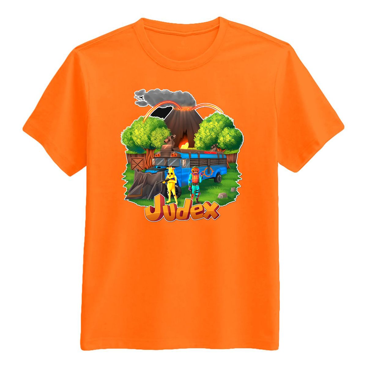 Judex Fortnite Battlebus Tee - Orange | 4-6