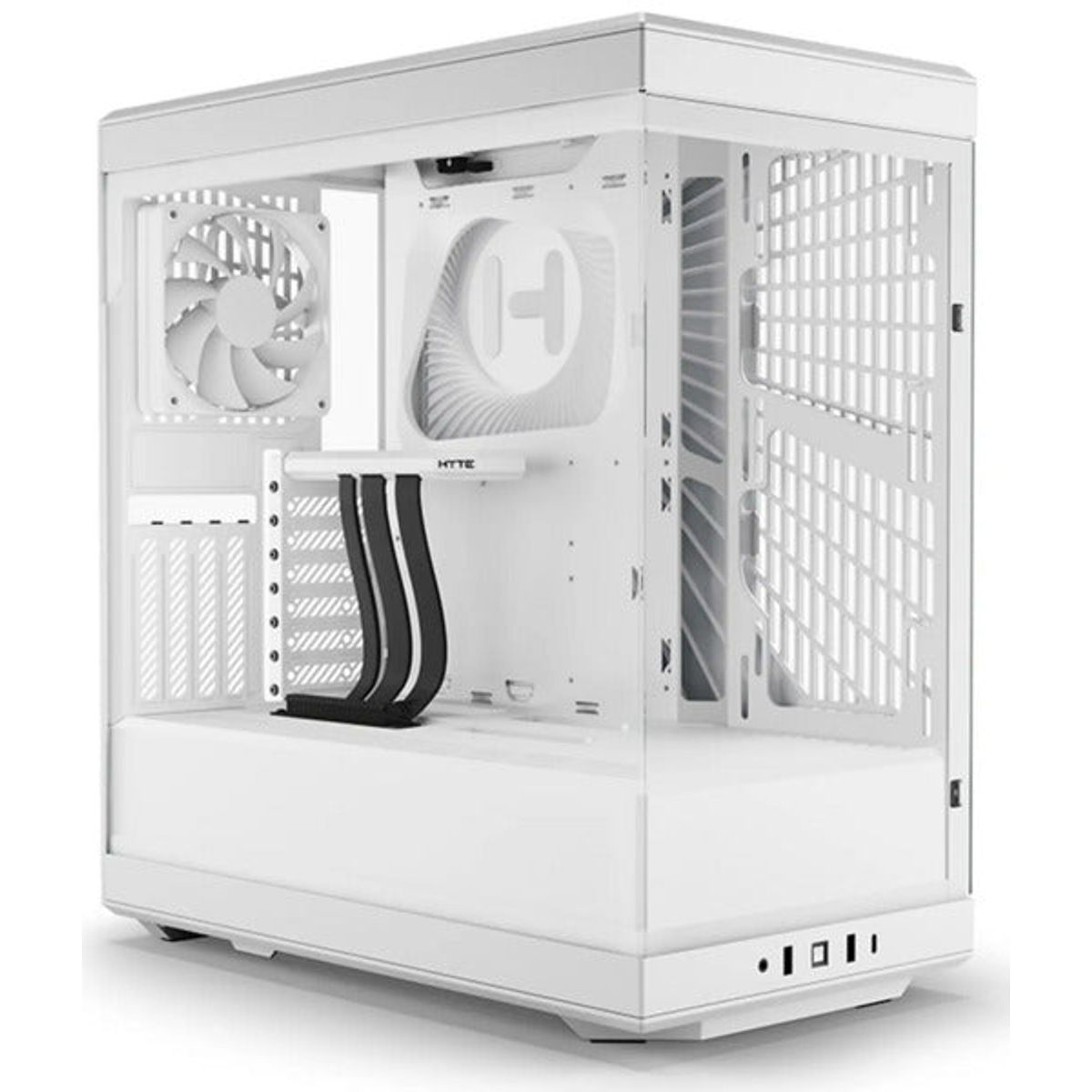 HYTE Y40 Snow White Miditower - Panoramic Glass Veil, included PCIe 4.0 riser cable, 2 included fans