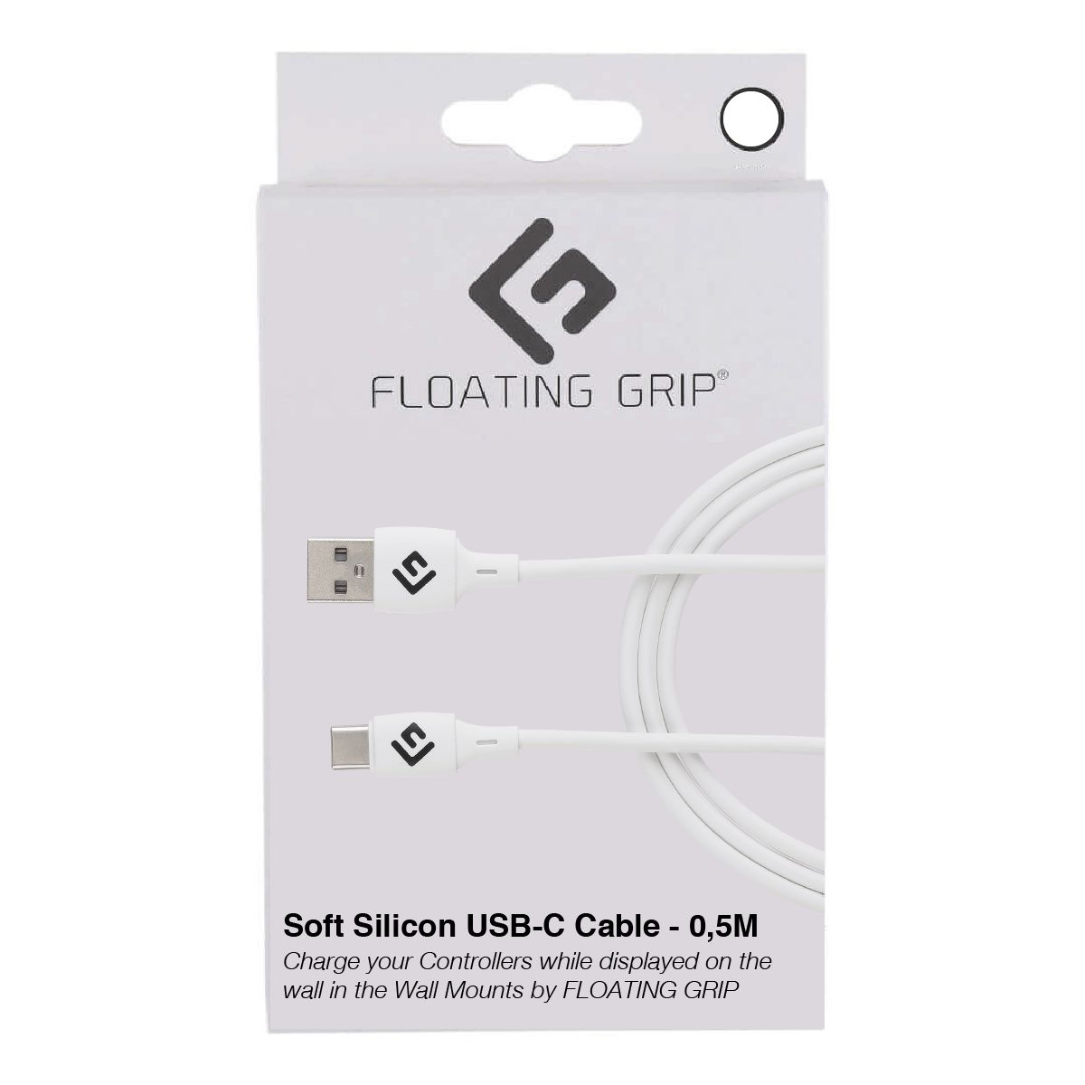 Floating Grip 0,5M Silicone USB-C Cable (Hvid)