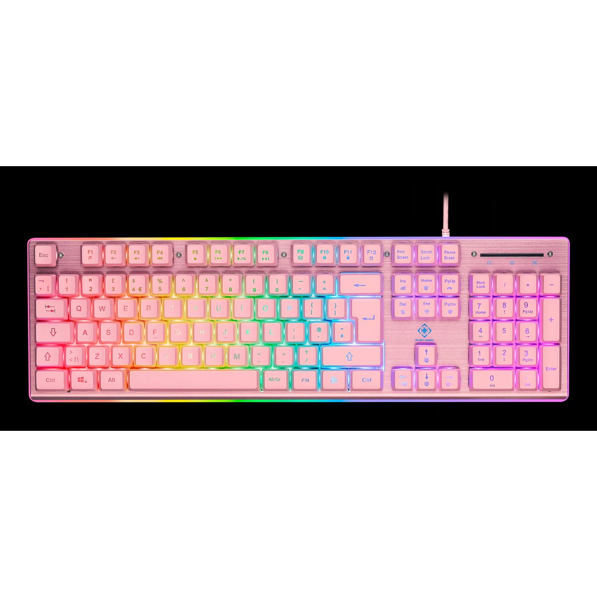 Deltaco - PK75 RGB Tastatur - Membran - UK LAYOUT - Pink