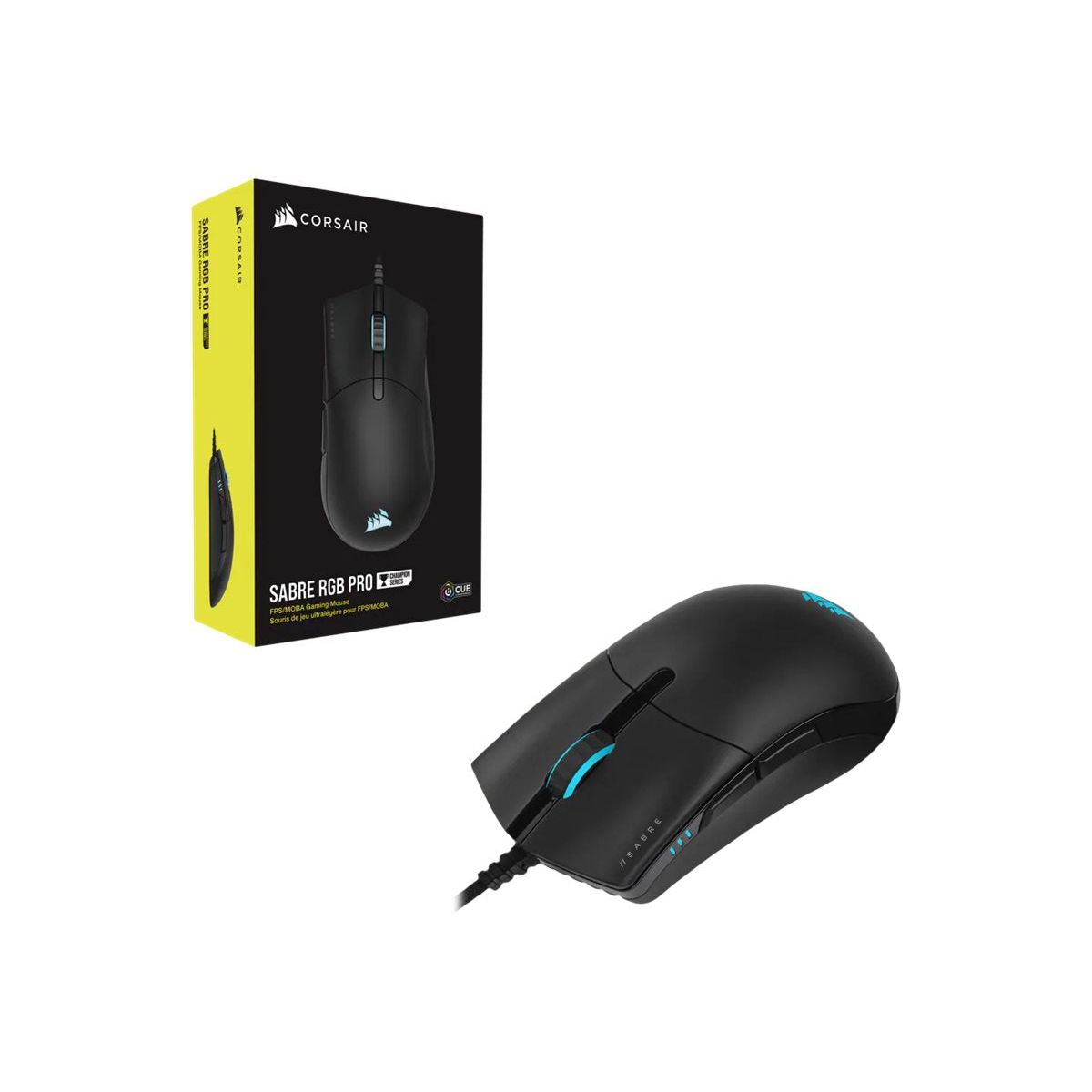 CORSAIR Champion Series Sabre RGB Pro Optisk Kabling Sort