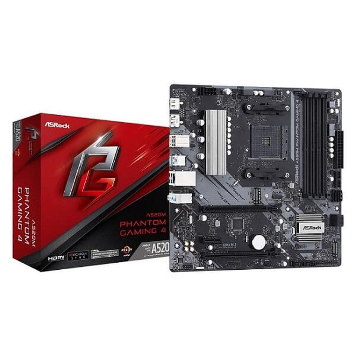 ASRock A520M Phantom Gaming 4 - mATX - A520 - Bundkort- AM4 - bundkort