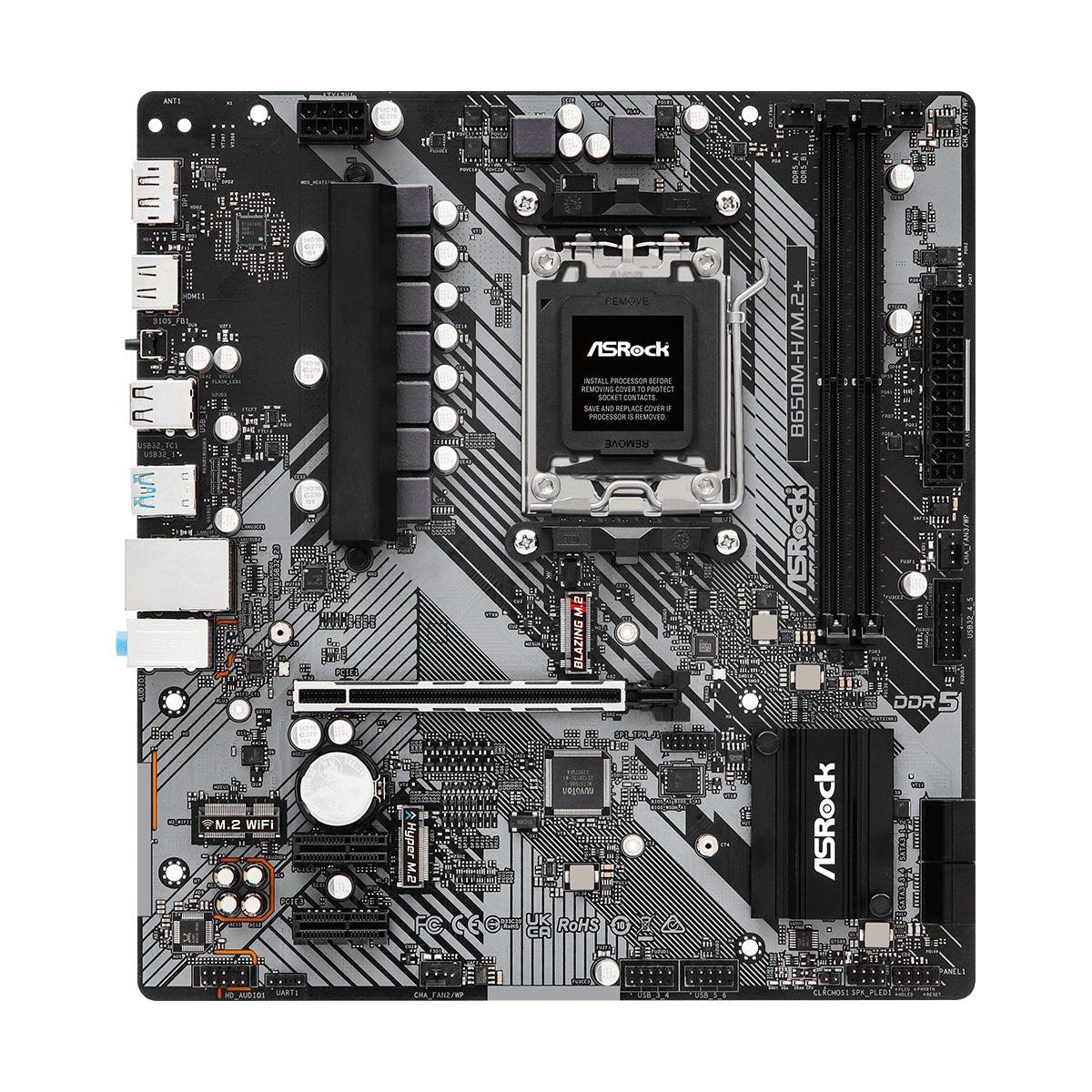 Asrock B650M-H/M.2+ - Bundkort Micro ATX AM5 Socket DDR5