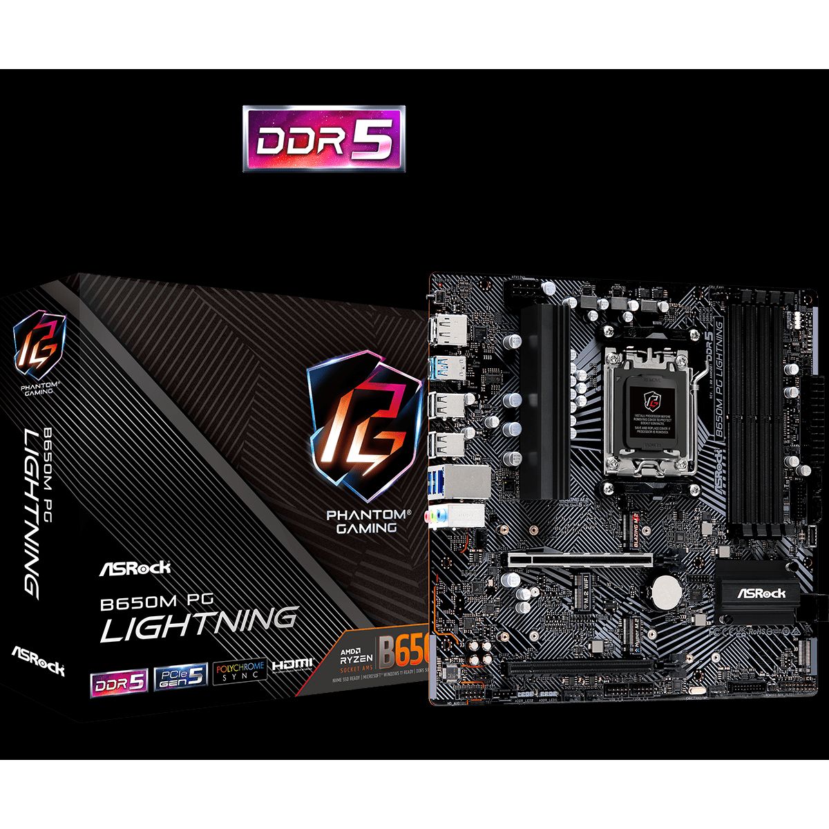 ASRock B650M PG LIGHTNING - Bundkort