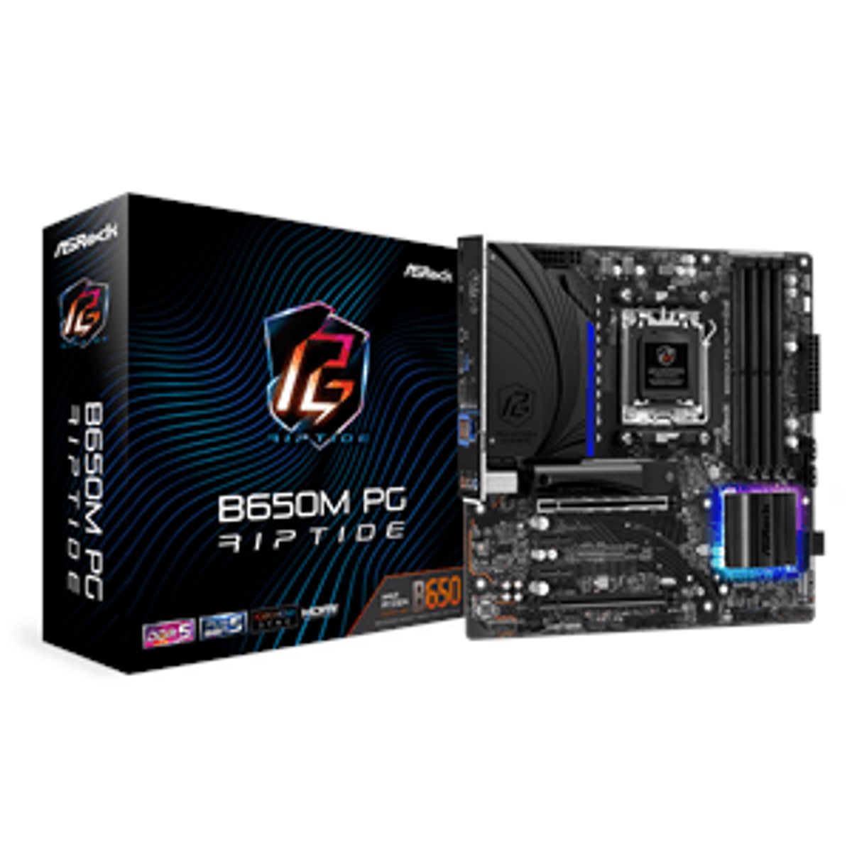 ASRock B650M PG Riptide Bundkort - AMD B650 - AMD AM5 socket - DDR5 RAM - Micro-ATX