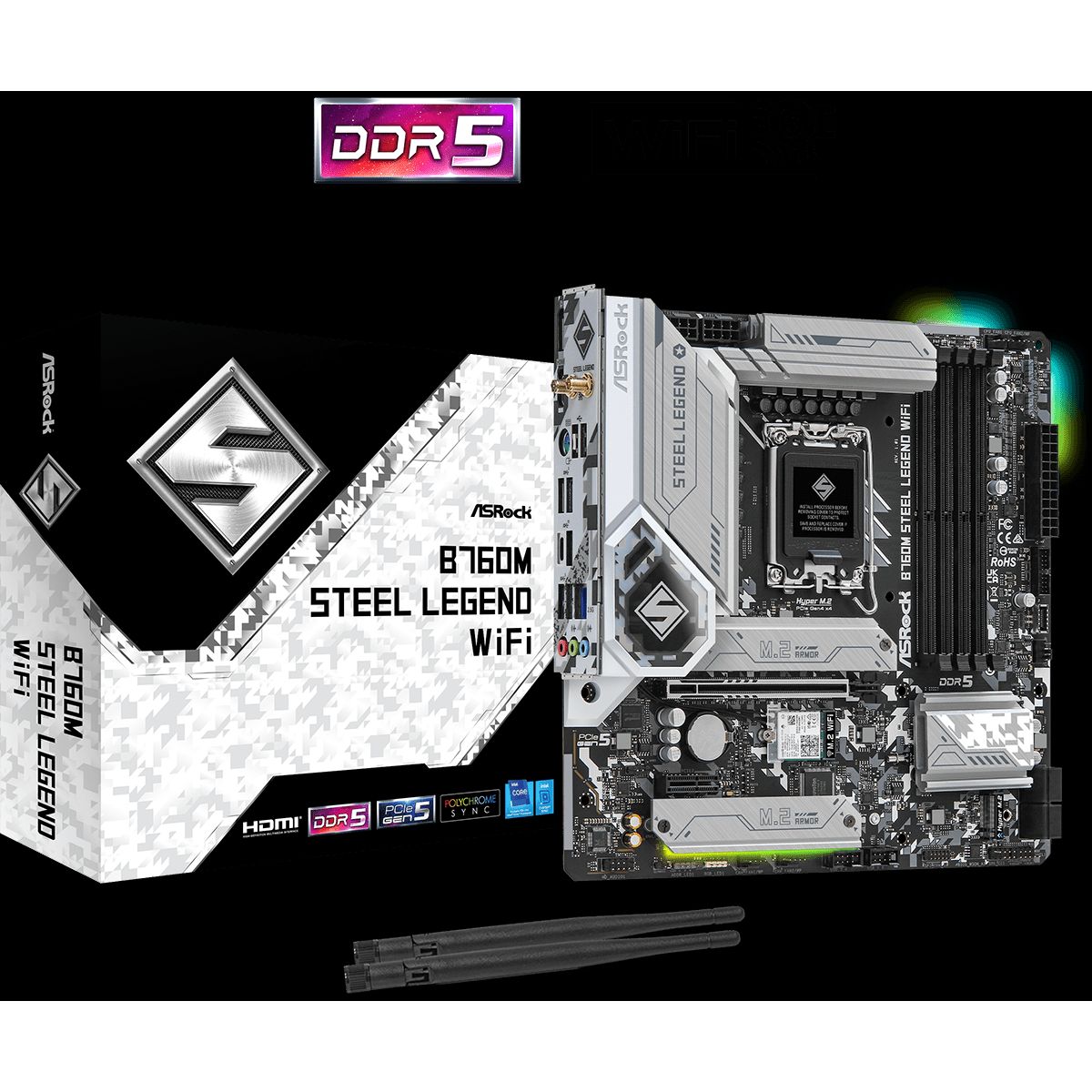 ASRock B760M STEEL LEGEND WIFI - Bundkort