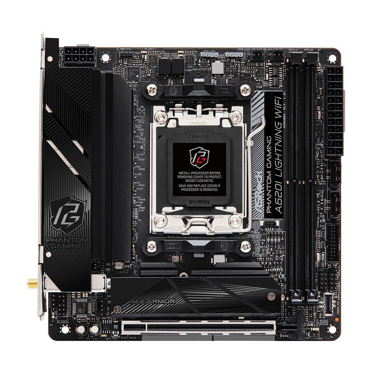 ASRock Phantom Gaming A620I Lightning WiFi Micro-ATX Socket AM5 AMD A620 - Bundkort