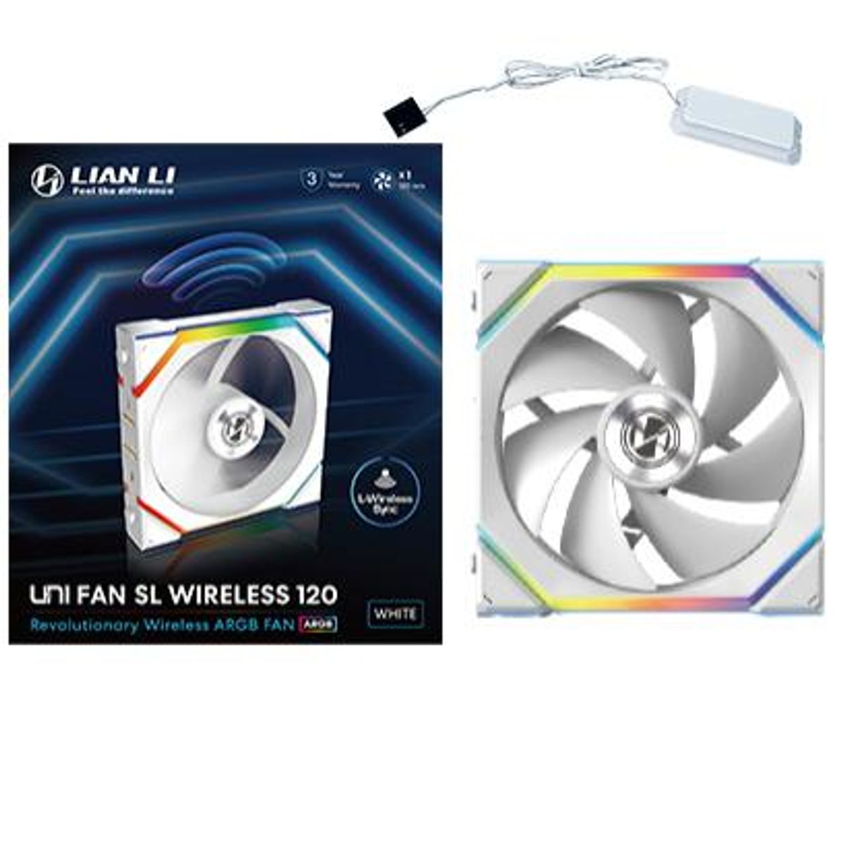 Lian Li UNI FAN SL Wireless, Hvid- 120mm