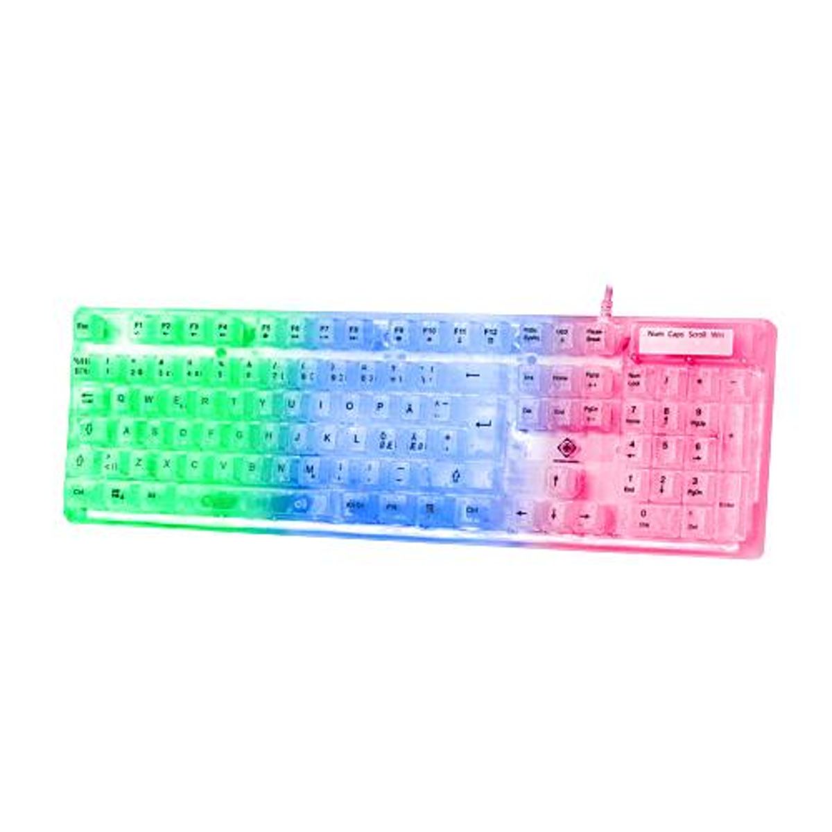 Deltaco - DK250 Membran Tastatur - Transparent - Regnbue LED