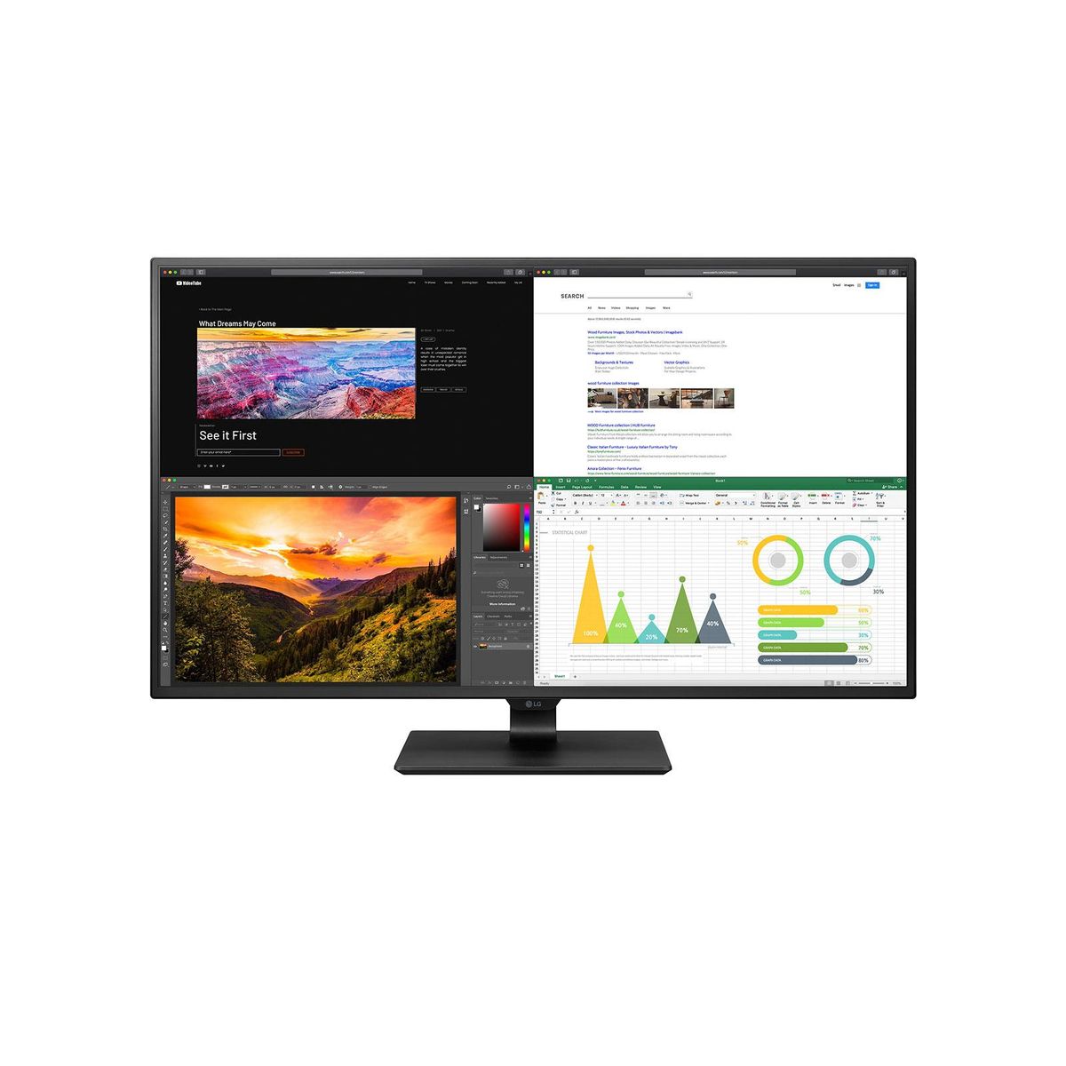 LG 43UN700P-B 43 3840 x 2160 (4K) HDMI DisplayPort USB-C 60Hz Dockingskærm