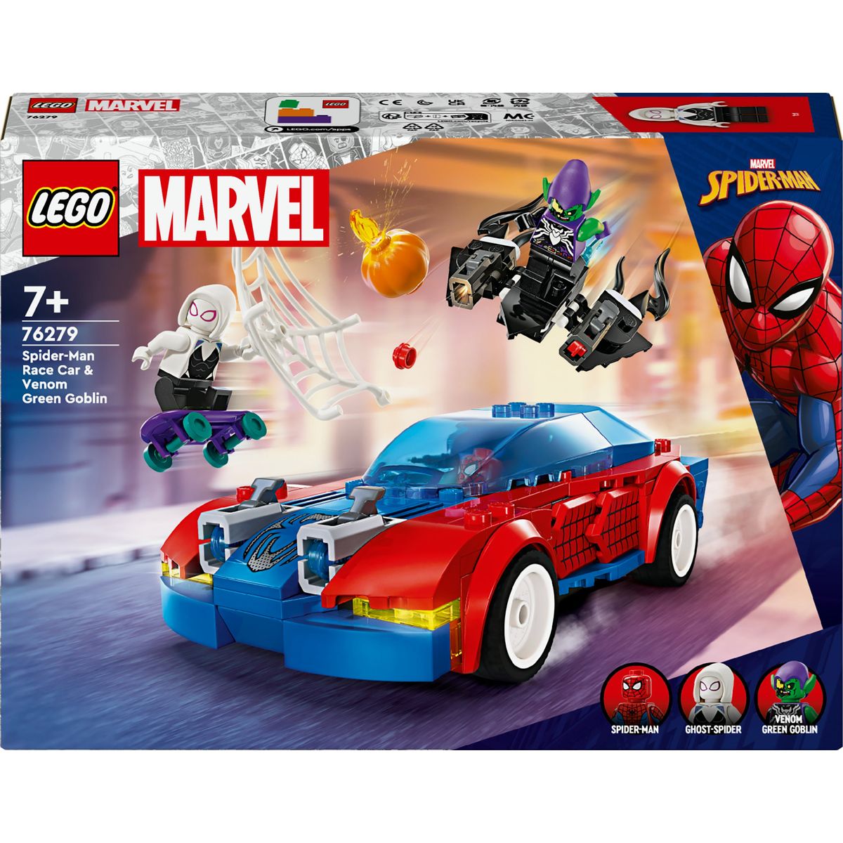 LEGO 76279 Marvel Super Heroes Spider-Man's Racer bil & Venom Grøn Goblin