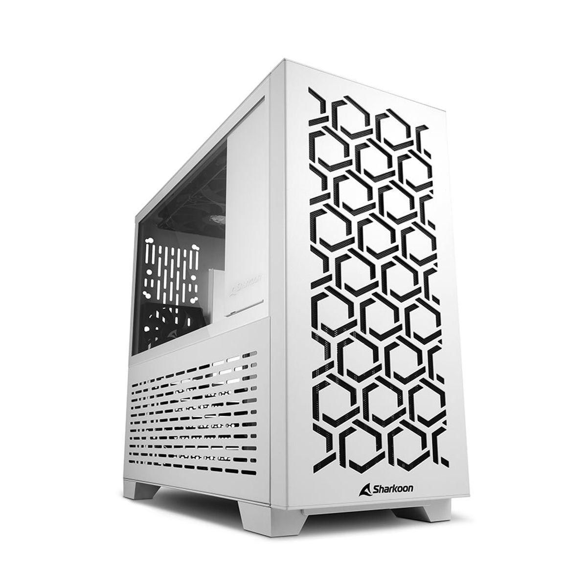 Sharkoon MS-Y1000, gaming tower case (white, tempered glass side panel)