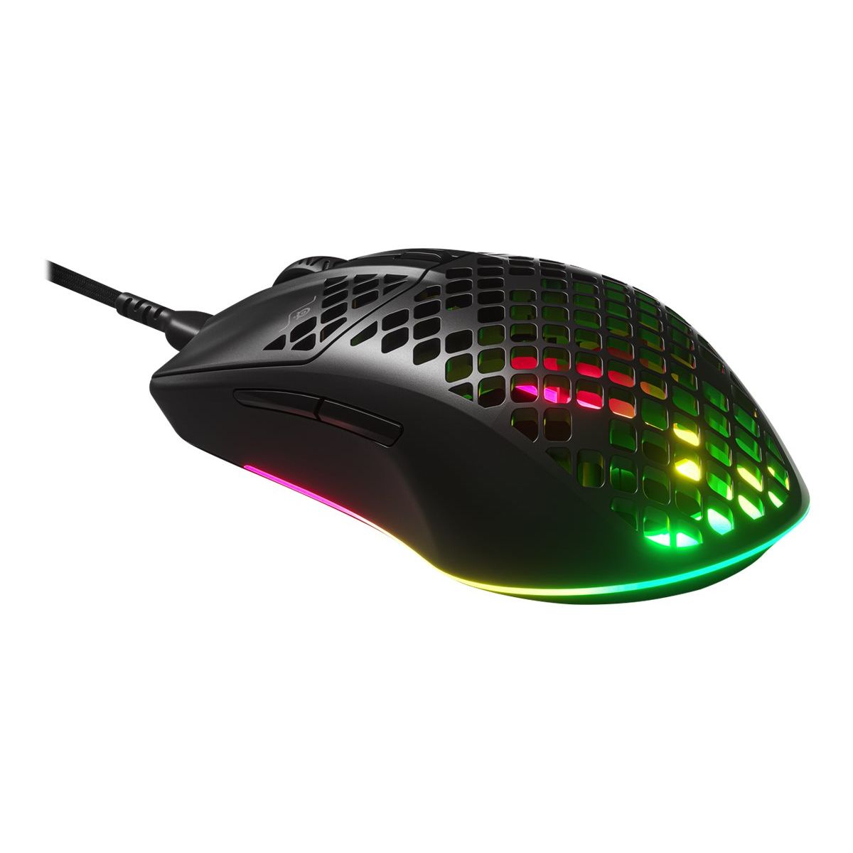 SteelSeries Aerox 3 2022 Edition Optisk Kabling Sort