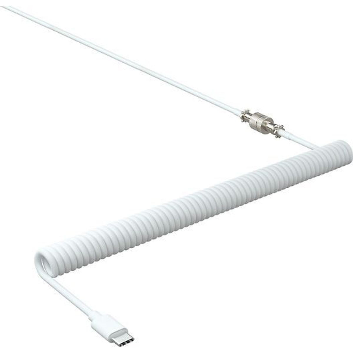 Xtrfy Cable, USB-C to USB-A w. connector, Coiled, Braided, White