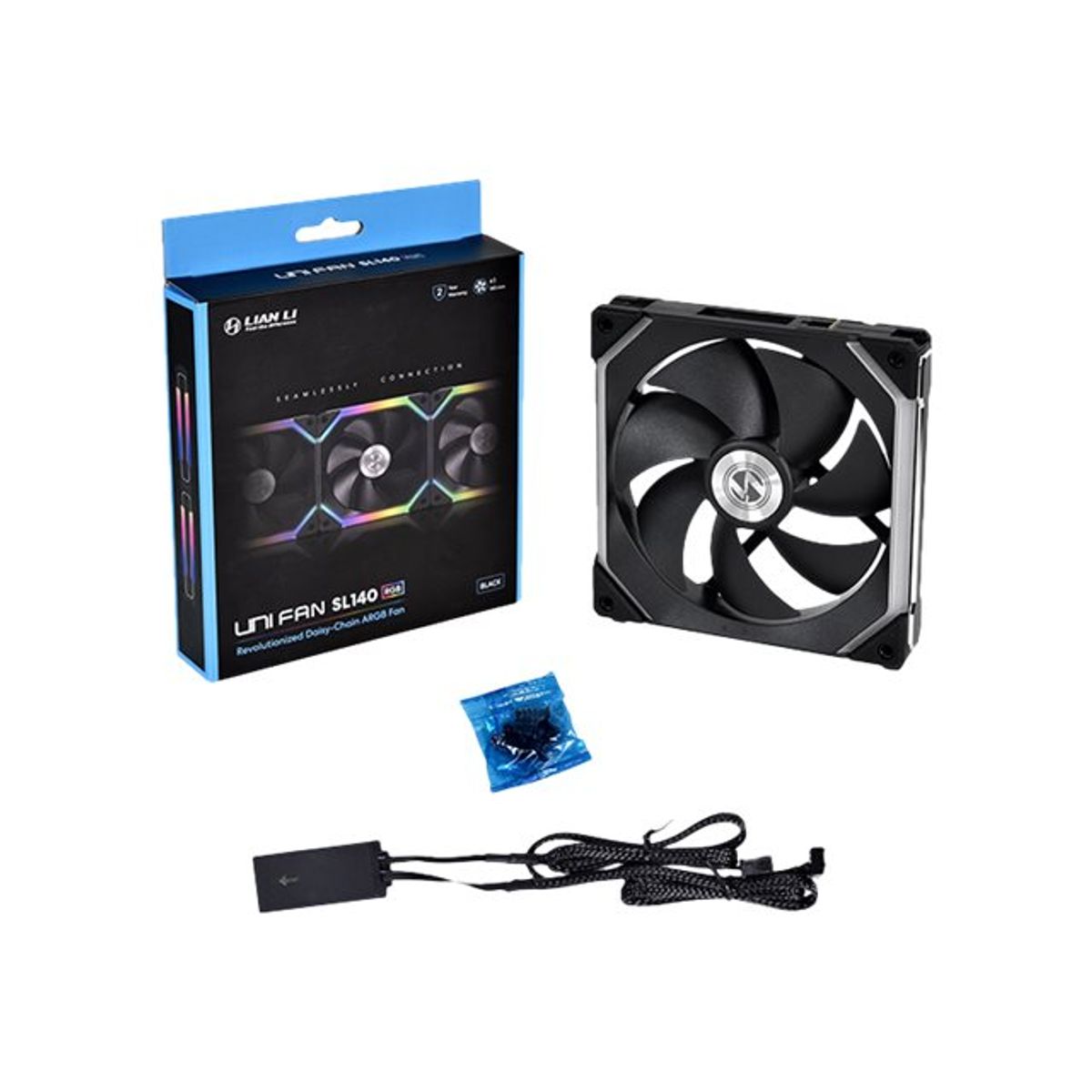 Lian Li UNI FAN SL140 RGB PWM Fan - Sort - 140 mm